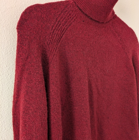 J Crew Red/Burgundy Merino Wool/Alpaca Turtleneck Sweater Long Sleeve Women's S - Picture 5 of 9